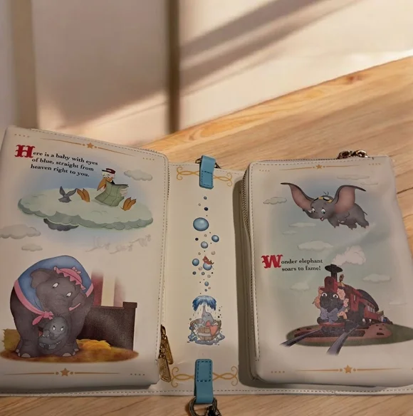 NWT Loungefly Disney Dumbo Book Series Convertible Crossbody Bag and Wallet - Picture 2 of 5